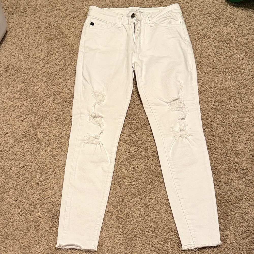 Kancan White Distressed Skinny Jeans